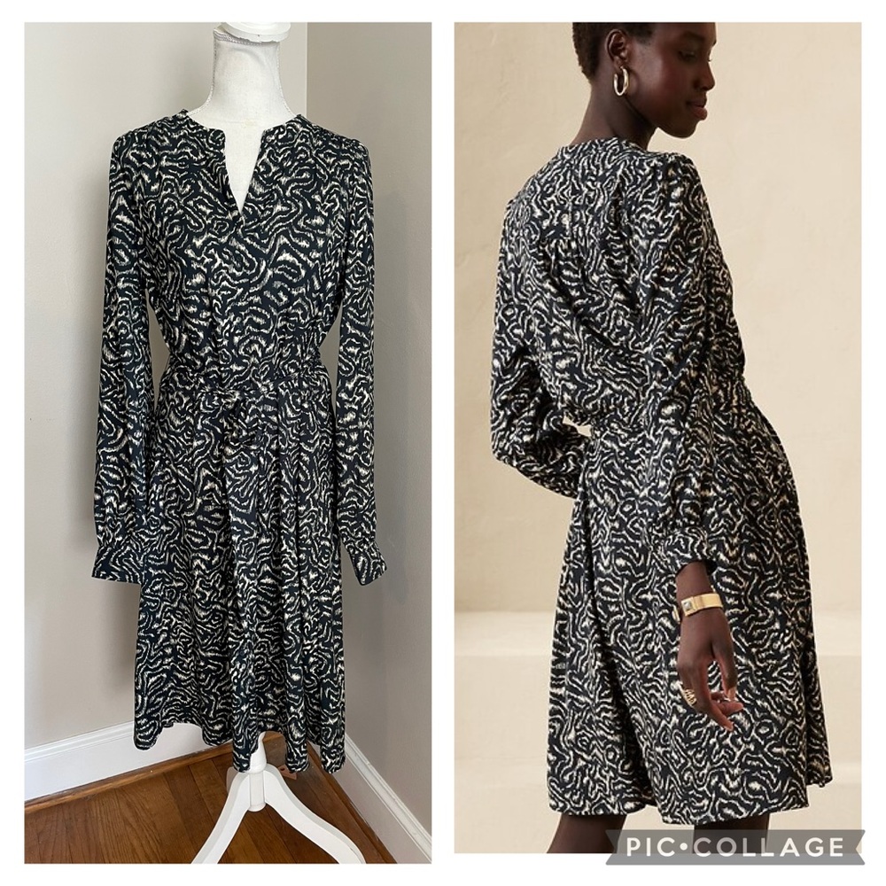 Banana Republic Black and White Patterned Dress